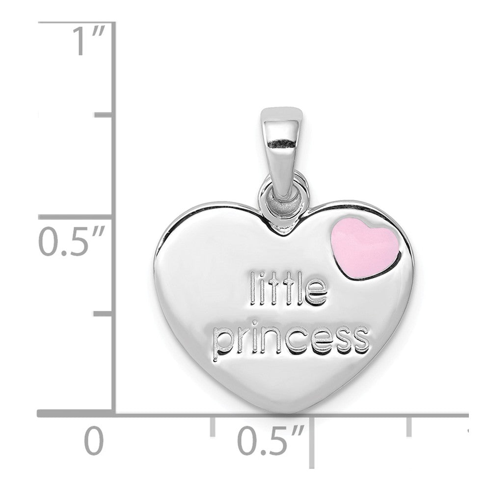 Million Charms 925 Sterling Silver Rhodium-Plated Enameled & (Cubic Zirconia) CZ Heart Relgious Cross Charm