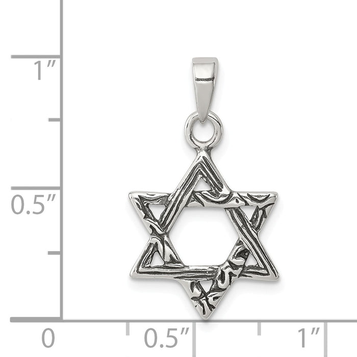 Million Charms 925 Sterling Silver Antiqued Religious Jewish Star Of David Charm