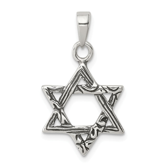 Million Charms 925 Sterling Silver Antiqued Religious Jewish Star Of David Charm