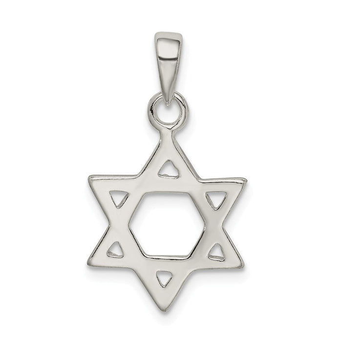 Million Charms 925 Sterling Silver Textured Religious Jewish Star Of David Pendant