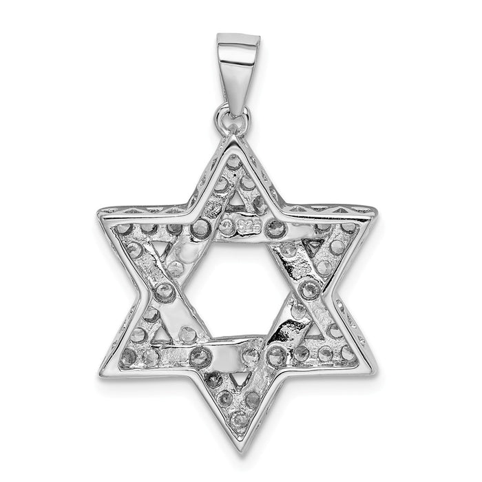 Million Charms 925 Sterling Silver (Cubic Zirconia) CZ Religious Jewish Star Of David Pendant