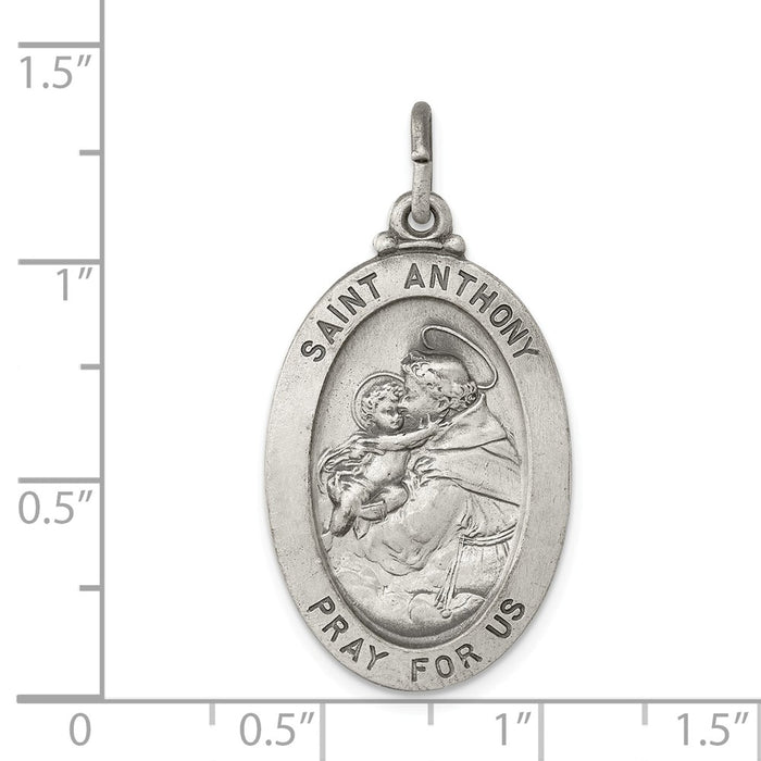 Million Charms 925 Sterling Silver Antiqued Religious Saint Anthony Medal