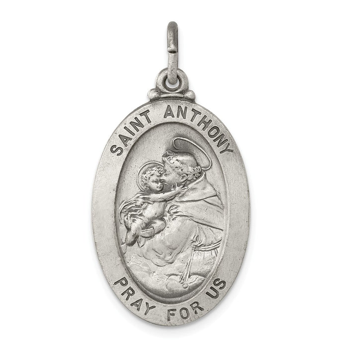 Million Charms 925 Sterling Silver Antiqued Religious Saint Anthony Medal