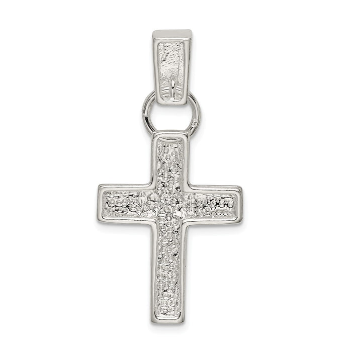 Million Charms 925 Sterling Silver Hammered Latin Relgious Cross Pendant