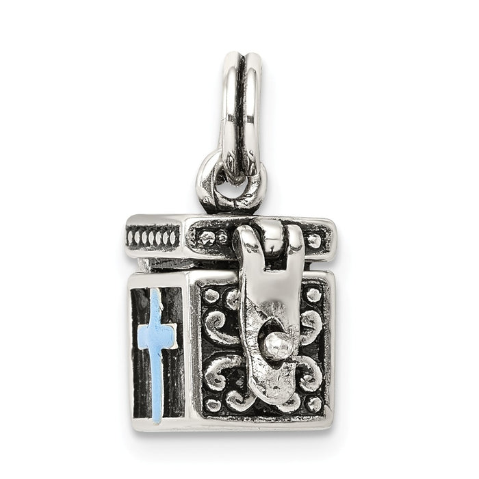 Million Charms 925 Sterling Silver Enameled Prayer Box Charm