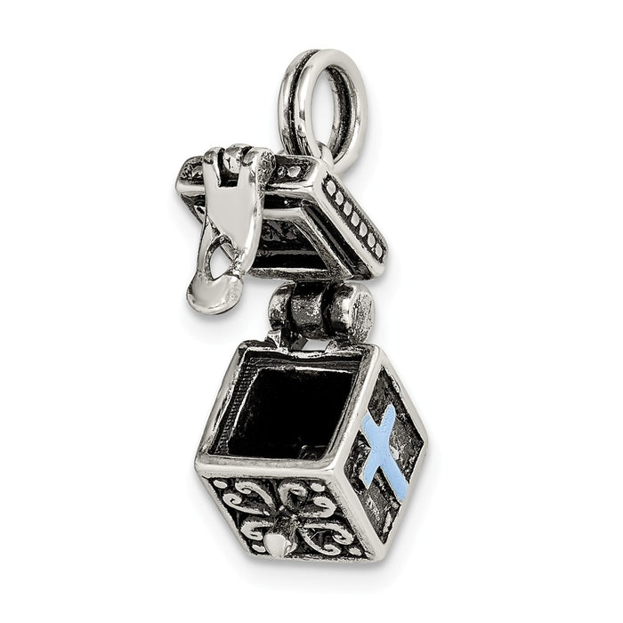 Million Charms 925 Sterling Silver Enameled Prayer Box Charm