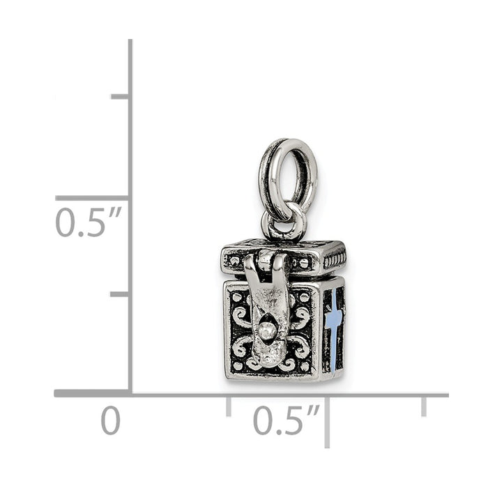 Million Charms 925 Sterling Silver Enameled Prayer Box Charm