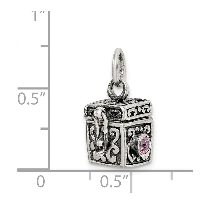 Million Charms 925 Sterling Silver Antiqued Prayer Box Charm