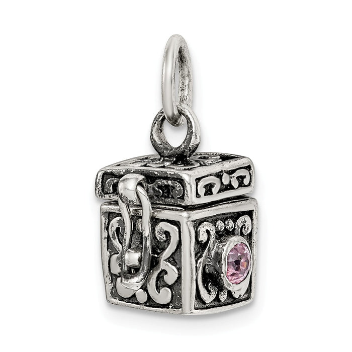 Million Charms 925 Sterling Silver Antiqued Prayer Box Charm