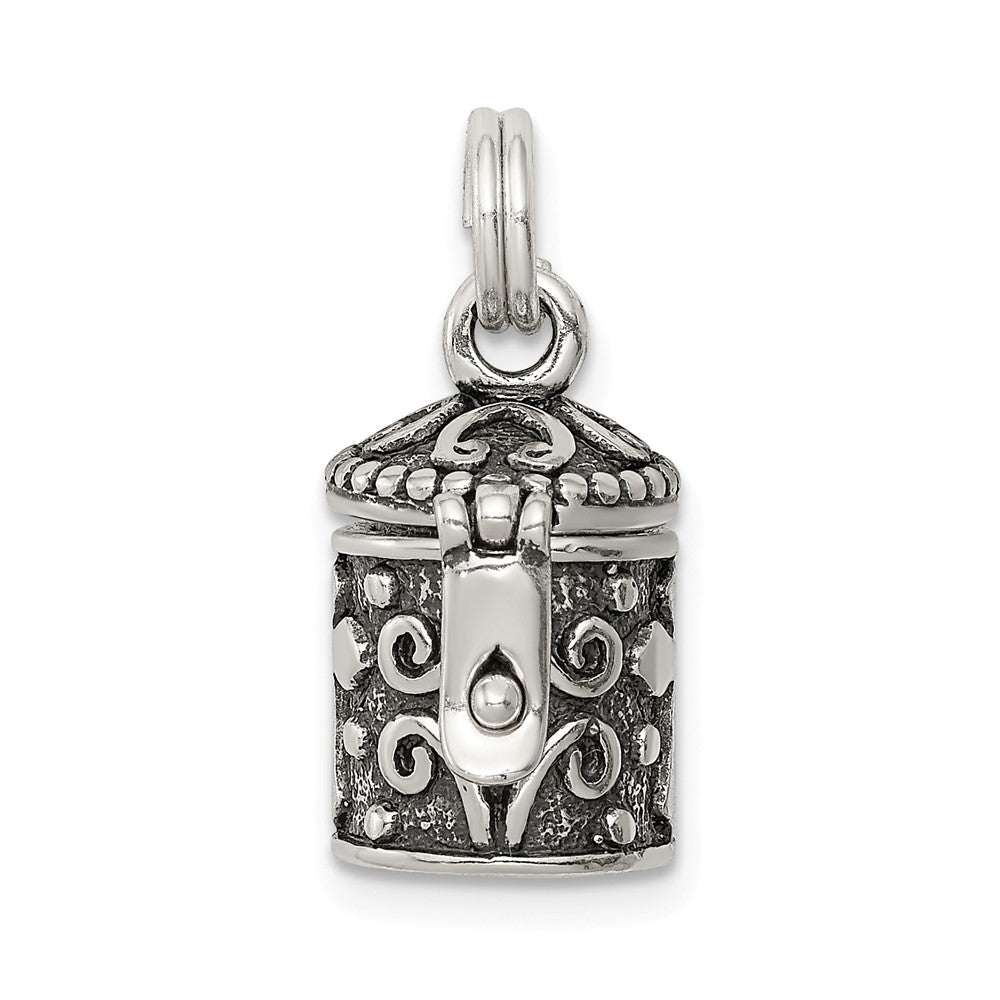 Million Charms 925 Sterling Silver Antiqued Relgious Cross Prayer Box Charm