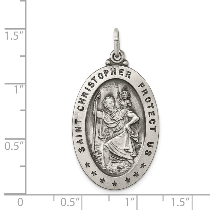 Million Charms 925 Sterling Silver Religious Saint Christopher Medal