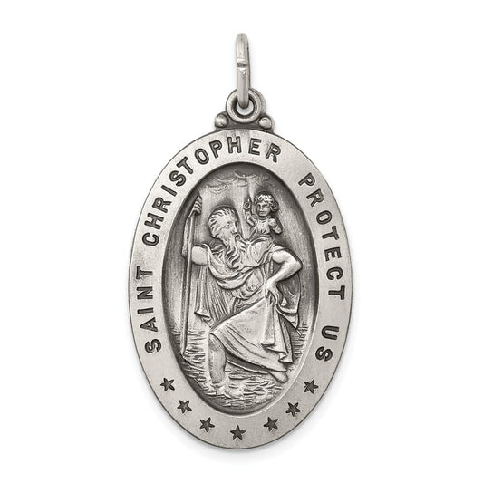 Million Charms 925 Sterling Silver Religious Saint Christopher Medal