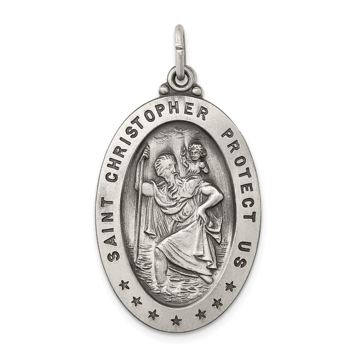 Million Charms 925 Sterling Silver Religious Saint Christopher Medal