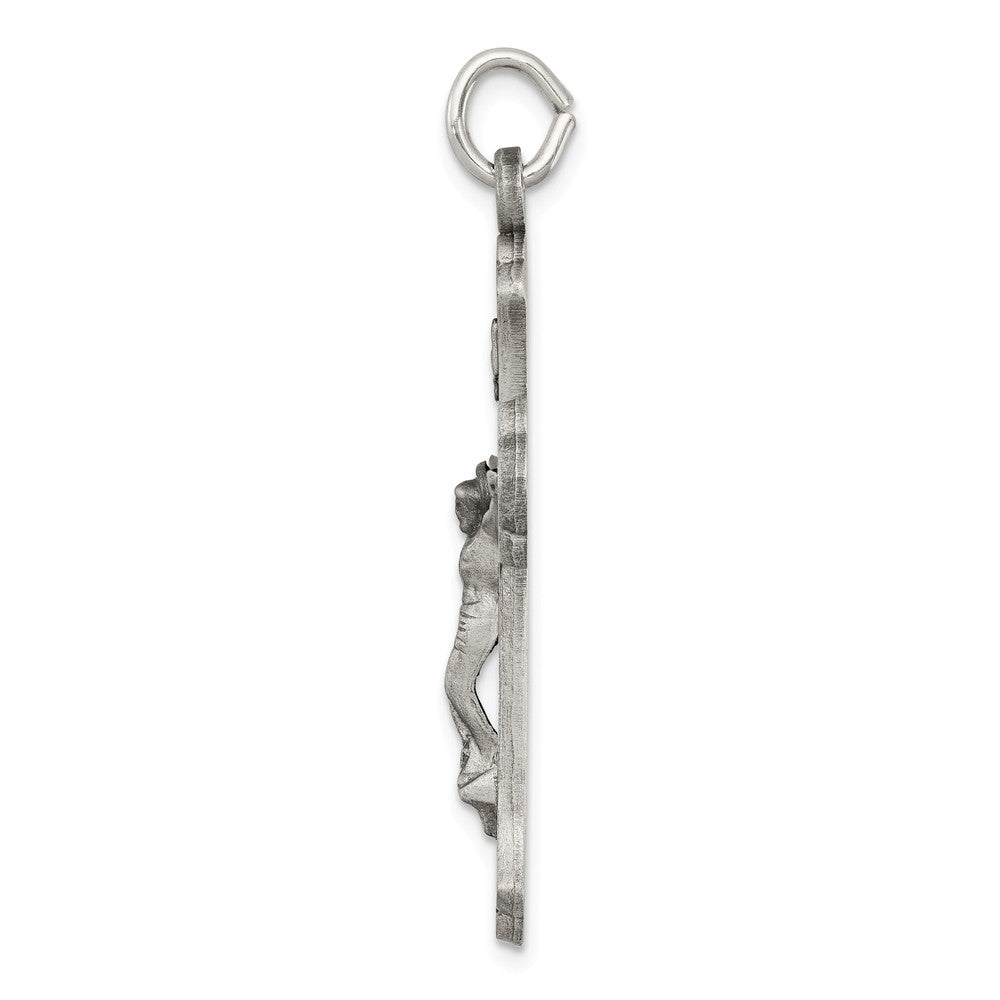 Million Charms 925 Sterling Silver Antiqued Inri Relgious Crucifix Pendant