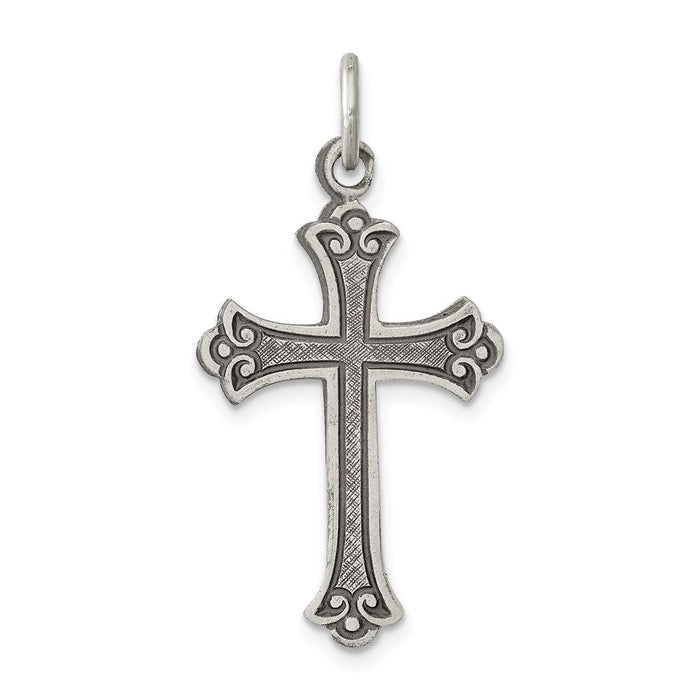 Million Charms 925 Sterling Silver Antiqued Relgious Cross Pendant