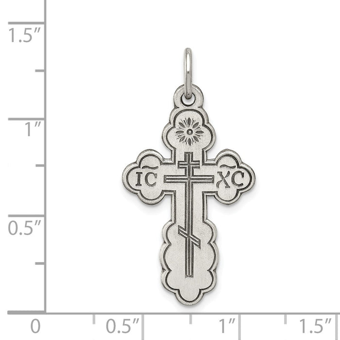 Million Charms 925 Sterling Silver Eastern Orthodox Relgious Cross Charm