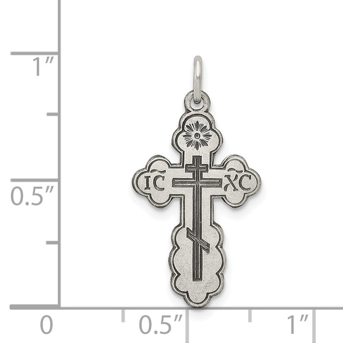 Million Charms 925 Sterling Silver Eastern Orthodox Relgious Cross Charm