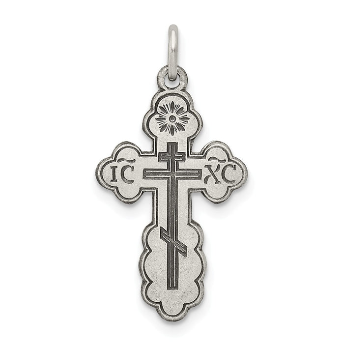 Million Charms 925 Sterling Silver Eastern Orthodox Relgious Cross Charm