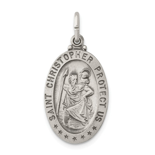 Million Charms 925 Sterling Silver Religious Saint Christopher Medal