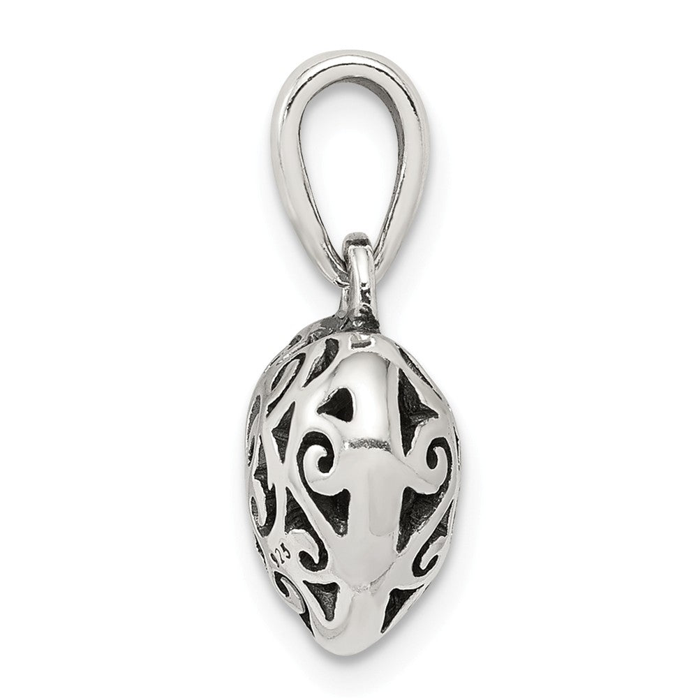 Million Charms 925 Sterling Silver Antique Puff Heart Pendant