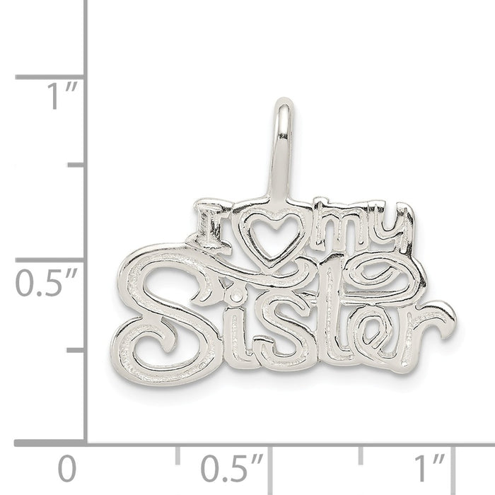 Million Charms 925 Sterling Silver I (Heart) My Sister Pendant