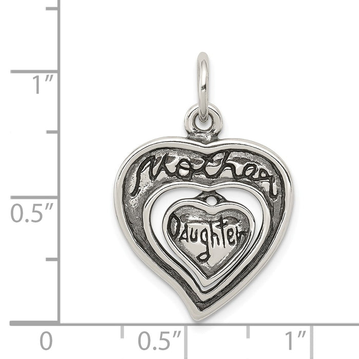 Million Charms 925 Sterling Silver Antique Mother & Daughter Charm