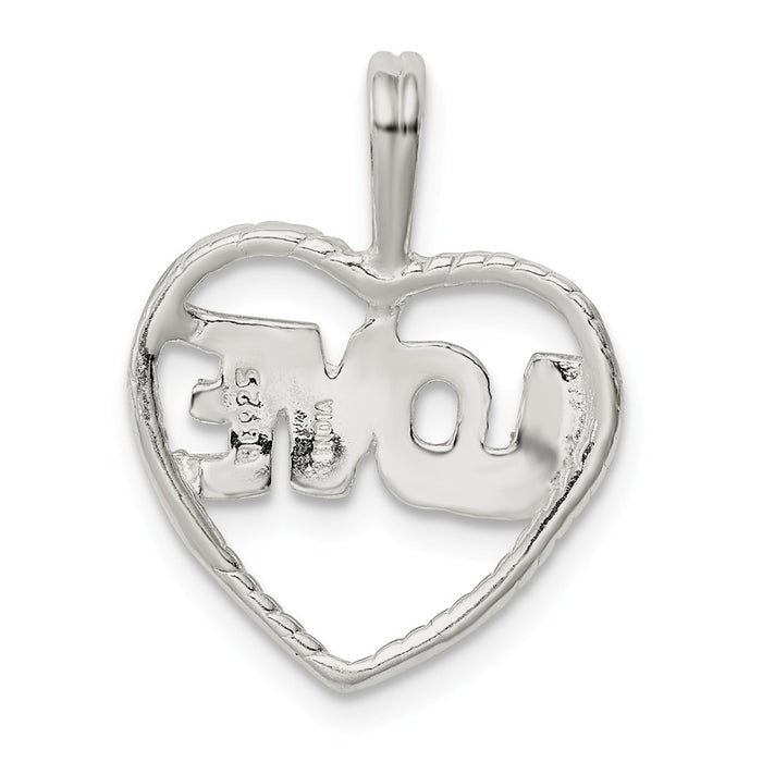 Million Charms 925 Sterling Silver Diamond Cut Love Heart Pendant