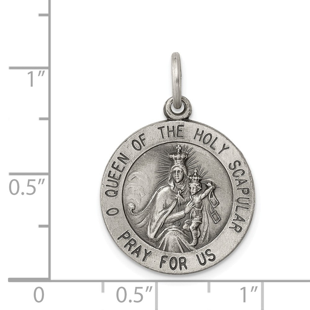 Million Charms 925 Sterling Silver Queen Of The Holy Scapular Medal