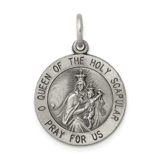 Million Charms 925 Sterling Silver Queen Of The Holy Scapular Medal
