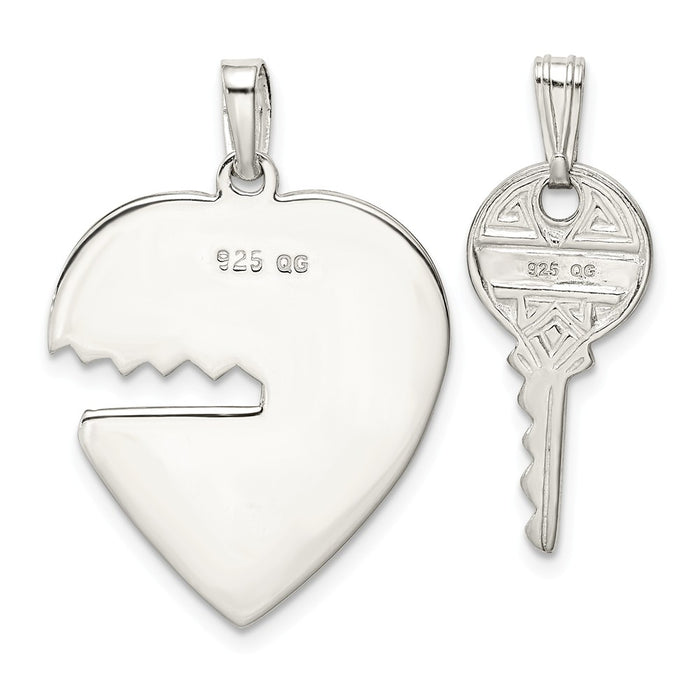 Million Charms 925 Sterling Silver Heart, Key Charms