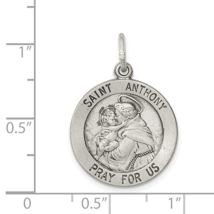 Million Charms 925 Sterling Silver Antiqued Religious Saint Anthony Medal