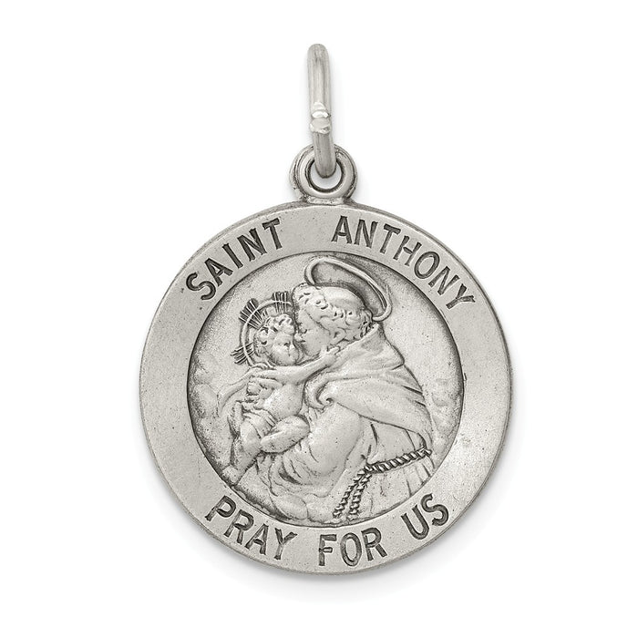 Million Charms 925 Sterling Silver Antiqued Religious Saint Anthony Medal