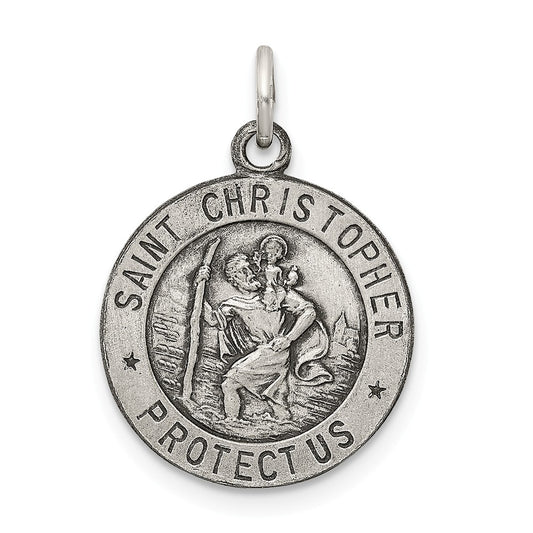 Million Charms 925 Sterling Silver Religious Saint Christopher Medal