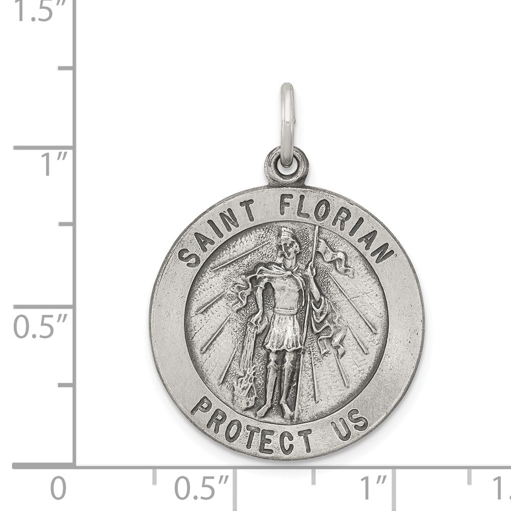 Million Charms 925 Sterling Silver Religious Saint Florian Medal