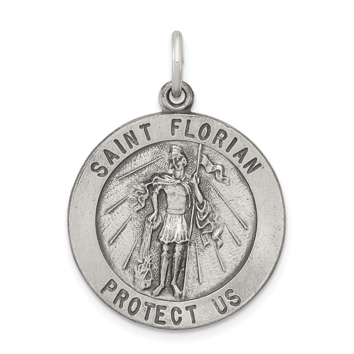 Million Charms 925 Sterling Silver Religious Saint Florian Medal