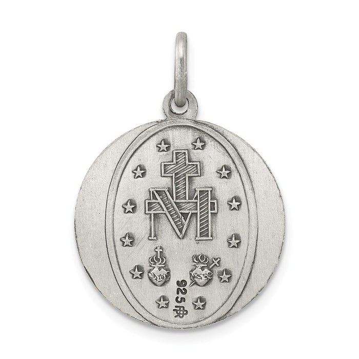 Million Charms 925 Sterling Silver Antiqued Religious Miraculous Medal