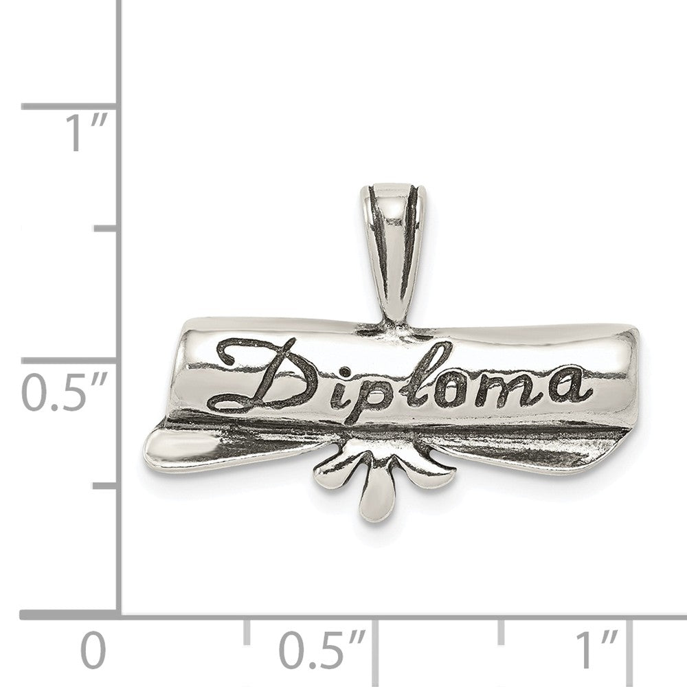 Million Charms 925 Sterling Silver Polish & Antique Diploma Pendant