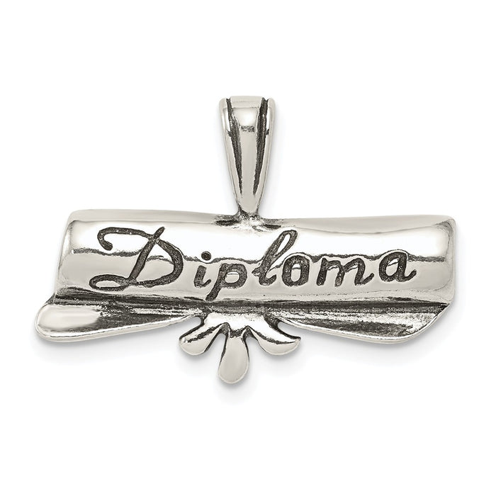 Million Charms 925 Sterling Silver Polish & Antique Diploma Pendant