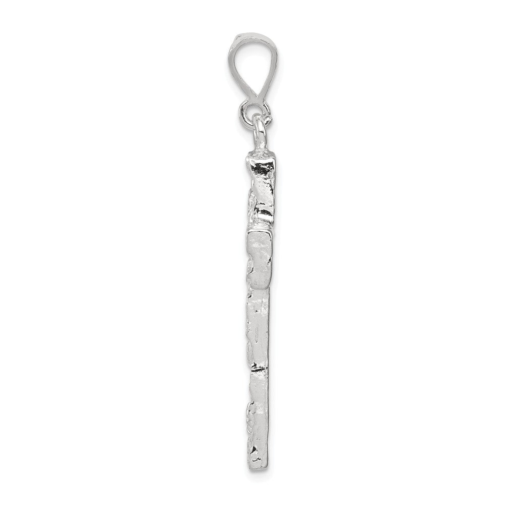 Million Charms 925 Sterling Silver Nugget Relgious Cross Pendant