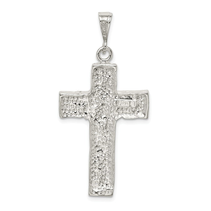 Million Charms 925 Sterling Silver Nugget Relgious Cross Pendant