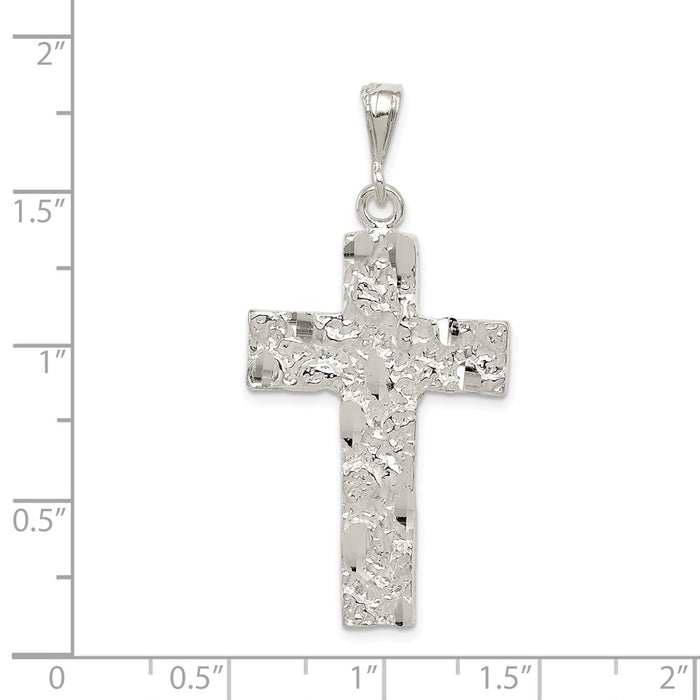 Million Charms 925 Sterling Silver Nugget Relgious Cross Pendant