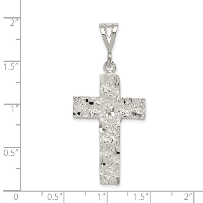 Million Charms 925 Sterling Silver Nugget Relgious Cross Pendant