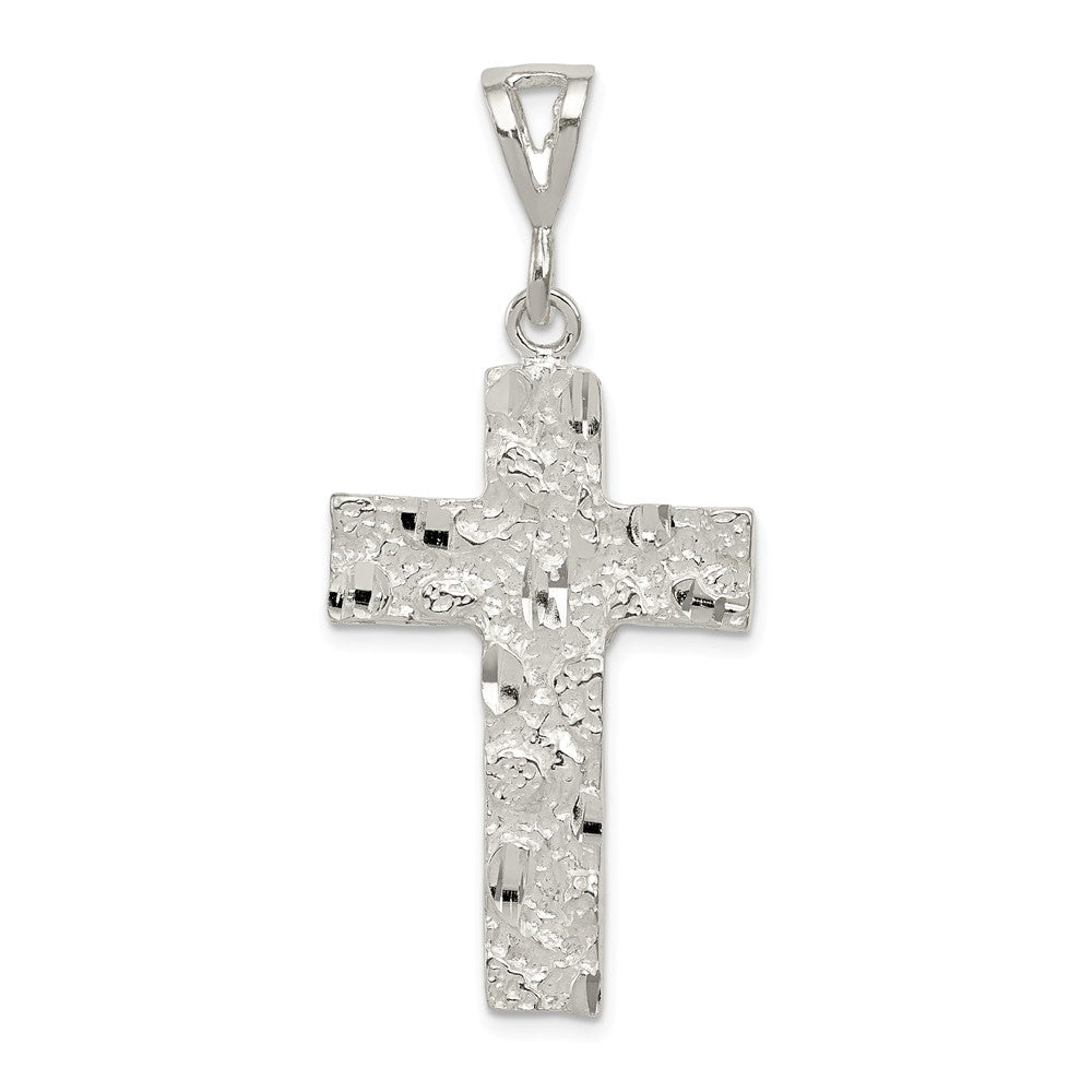 Million Charms 925 Sterling Silver Nugget Relgious Cross Pendant
