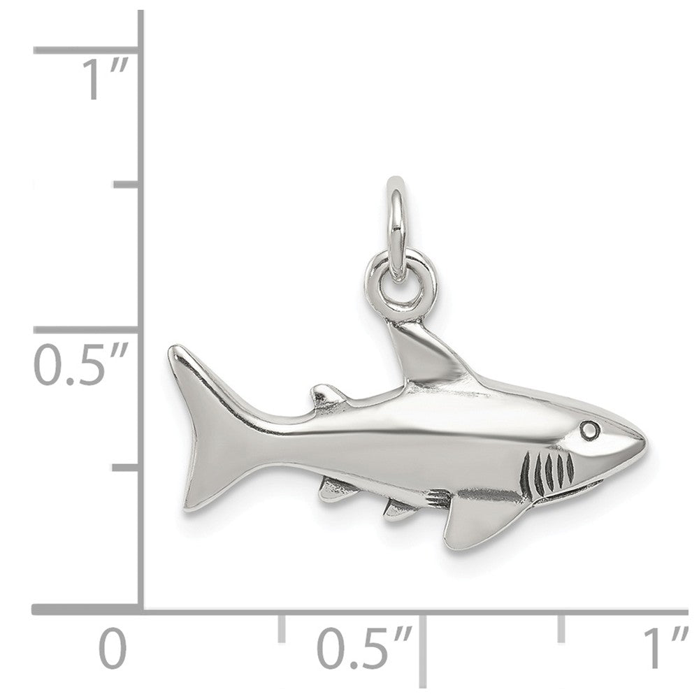 Million Charms 925 Sterling Silver Antique Shark Charm