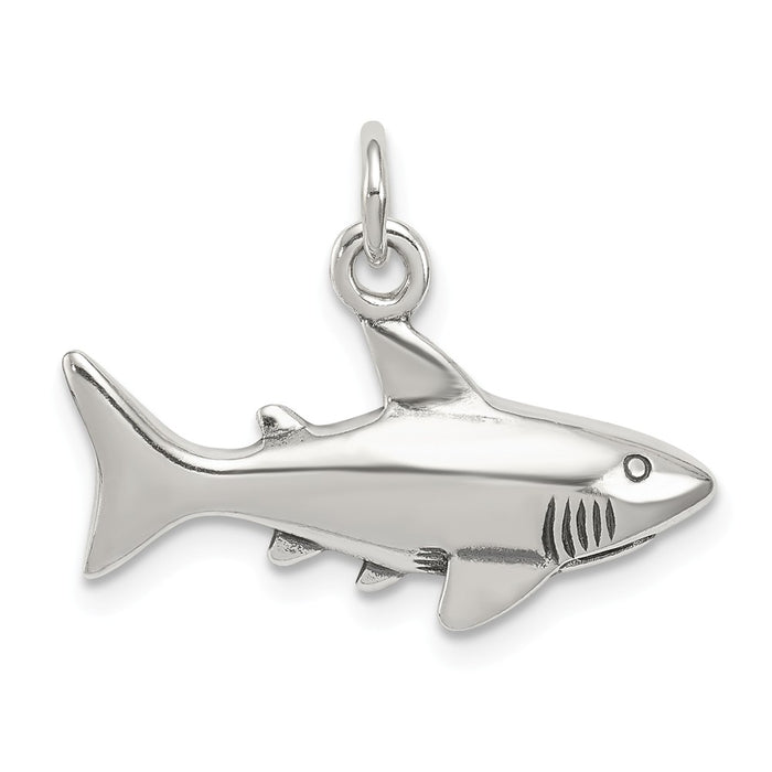 Million Charms 925 Sterling Silver Antique Shark Charm