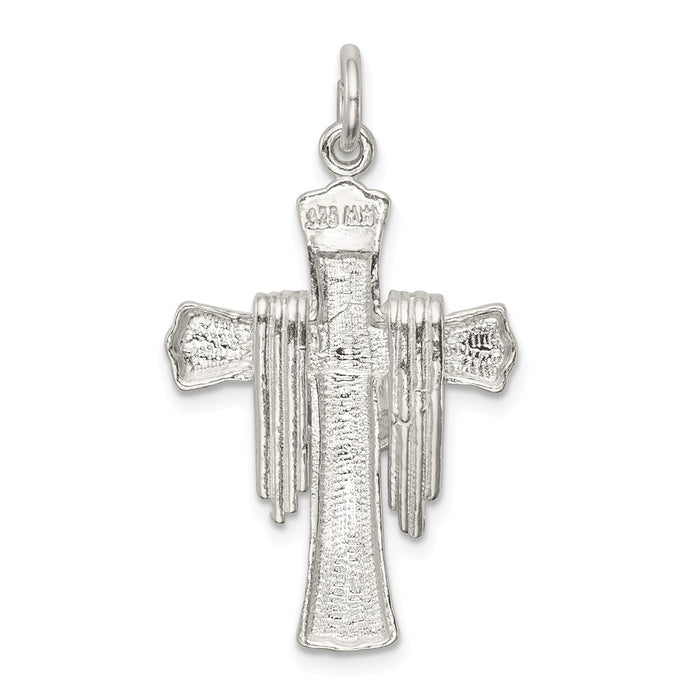 Million Charms 925 Sterling Silver Draped Relgious Cross Charm