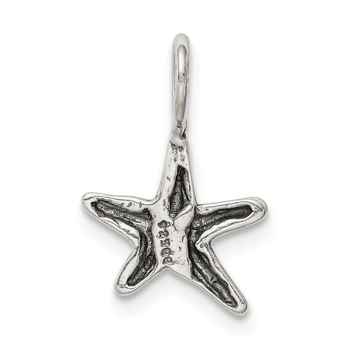 Million Charms 925 Sterling Silver Antiqued Nautical Starfish Pendant