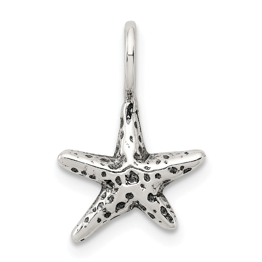 Million Charms 925 Sterling Silver Antiqued Nautical Starfish Pendant