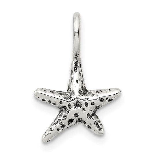 Million Charms 925 Sterling Silver Antiqued Nautical Starfish Pendant