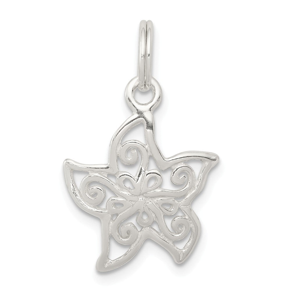 Million Charms 925 Sterling Silver Filigree Nautical Starfish Charm